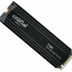Crucial T705 1TB Gen5 NVMe SSD Heatsink - 13600/10200 MB/s R/W 600TBW 1400K IOPs 1.5M hrs MTTF DirectStorage for Intel 14th Gen  AMD Ryzen 7000