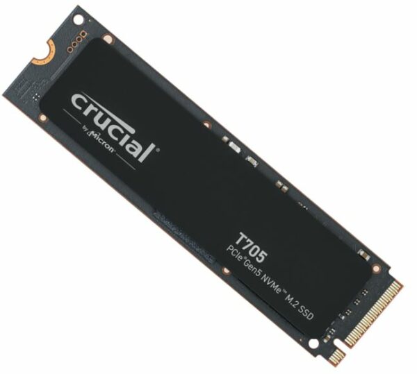 Crucial T705 2TB Gen5 NVMe SSD - 14500/12700 MB/s R/W 1200TBW 1550K IOPs 1.5M hrs MTTF DirectStorage for Intel 14th Gen  AMD Ryzen 7000
