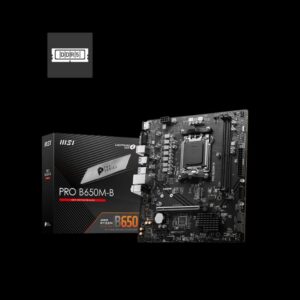 MSI PRO B650M-B AMD AM5 MATX Motherboard, 2x DDR5 ~128GB, 1x PCI-E x16, 1x M.2, 4x SATA,  6x USB 3.2,
