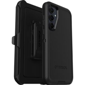 OtterBox Defender Samsung Galaxy A55 5G (6.6") Case Black - (77-95430), DROP+ 4X Military Standard, Multi-Layer,Included Holster, Raised Edges,Rugged