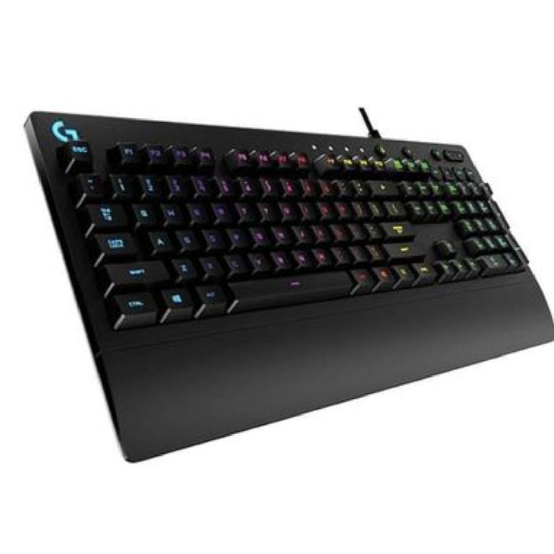 Logitech G213 Prodigy RGB Gaming Keyboard, 16.8 Million Lighting Colors Mech-Dome Backlit Keys Dedicated Media Controls Spill-Resistant Durable