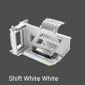 Antec RGB Adjustable Shift PCI Vertical GPU Bracket PCI-E 4.0 Riser Cable white (190mm) for 4090  7900 XTX Cards. E-ATX, ATX, Case. 4 PCI required