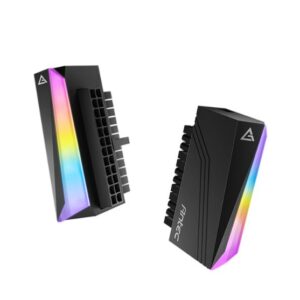 Antec 24PIN 90 degrees ARGB Adapter, Easy Routing, Bright RGB Rainbow effect Black