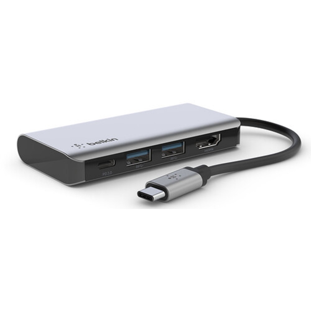 Belkin Connect USB-C® 4-in-1 Multiport Adapter – Space Grey (AVC006btSGY) – 100W Power Delivery, 4K HDMI Port, 5GBPS Data Transfer, Charge  Connect