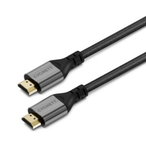 Cygnett Unite 8K HDMI TO HDMI Cable (1.5M) - Black (CY4532CYHDC), Braided, Supports 8k(60hz)  4k(120hz), Gold Plated HDMI Tips, Flexible Materials