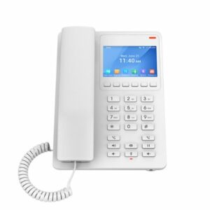 Grandstream GHP630W Desktop Hotel Phone, 3.5" Color LCD, PoE, Dual-band WiFi 6, White