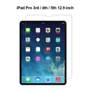 USP Apple iPad Pro (12.9") (5th/4th/3rd/ Gen) 2.5D Full Coverage Tempered Glass Screen Protector -Protective Film, High Transparency, 9H Anti-Scratch